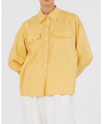 Amelius - Byron Linen Overshirt - Tops (Buttercup) Byron Linen Overshirt