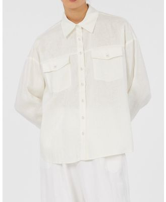 Amelius - Byron Linen Overshirt - Tops (White) Byron Linen Overshirt
