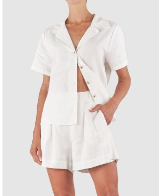 Amelius - Cancun Linen Bowling Shirt - Tops (White) Cancun Linen Bowling Shirt
