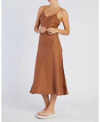 Amelius - Evangeline Linen Dress - Sleepwear (Brown) Evangeline Linen Dress