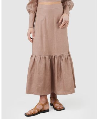 Amelius - Orin Linen Skirt - Skirts (Brown) Orin Linen Skirt
