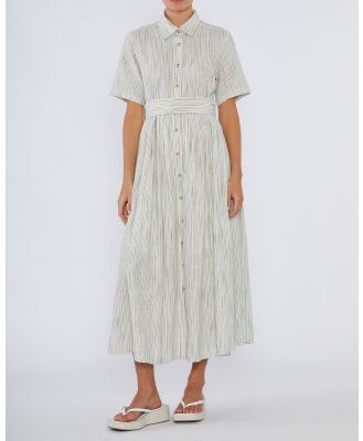 Amelius - Renata Stripe Linen Dress - Dresses (Marino Stripe) Renata Stripe Linen Dress