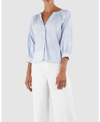 Amelius - Zadie Poplin Top - Tops (Blue) Zadie Poplin Top