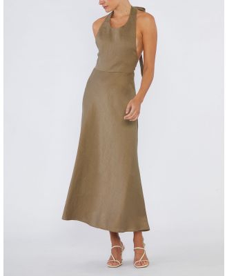 Amelius - Zaina Linen Maxi Dress - Dresses (Khaki) Zaina Linen Maxi Dress