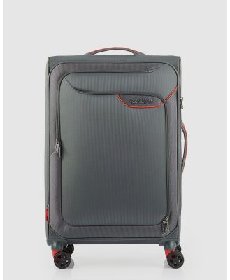 American Tourister - Applite 4 Eco Spinner 71cm EXP TSA - Travel and Luggage (Grey and Red) Applite 4 Eco Spinner 71cm EXP TSA