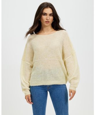 American Vintage - Pull Boule Round Neck Top - Jumpers & Cardigans (Ecru Chine) Pull Boule Round Neck Top