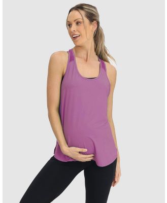 Angel Maternity - Maternity Gym Tank Top in Purple - T-Shirts & Singlets (Purple) Maternity Gym Tank Top in Purple
