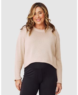 Angel Maternity - Phoebe Maternity Cropped Knit in Beige - Jumpers & Cardigans (beige) Phoebe Maternity Cropped Knit in Beige