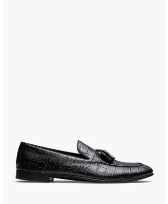 Aquila - Alberto Loafers - Casual Shoes (Croc. Black) Alberto Loafers