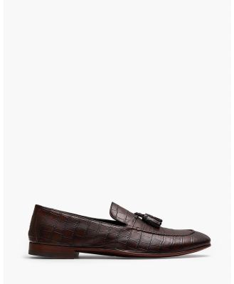 Aquila - Alberto Loafers - Casual Shoes (Croc. Brown) Alberto Loafers