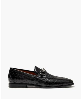 Aquila - D'ORO Collection   Candela Loafers - Dress Shoes (Croc Black) D'ORO Collection - Candela Loafers