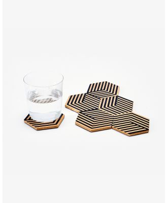 Areaware - Table Tiles Optical Coasters - Home (Black) Table Tiles Optical Coasters