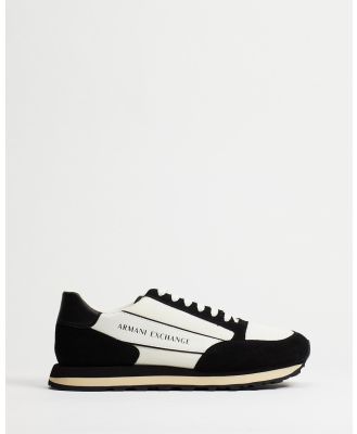 Armani Exchange - Iconic Exclusive Retro Style Runners - Sneakers (Off White & Black) Iconic Exclusive Retro Style Runners