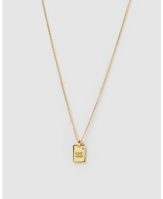 Arms Of Eve - Aquarius Zodiac Gold Tag Necklace - Jewellery (Gold) Aquarius Zodiac Gold Tag Necklace