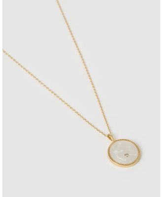 Arms Of Eve - Aquarius Zodiac Pearl Charm Necklace - Jewellery (Gold) Aquarius Zodiac Pearl Charm Necklace