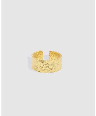 Arms Of Eve - Eros Gold Textured Ring   Large - Jewellery (Gold) Eros Gold Textured Ring -