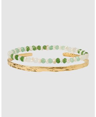 Arms Of Eve - Petal Bracelet Stack   Moss - Jewellery (Green) Petal Bracelet Stack - Moss