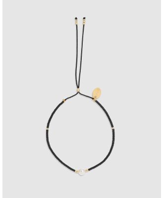 Arms Of Eve - Petra Pearl & Black Glass Beaded Bracelet - Jewellery (Black) Petra Pearl & Black Glass Beaded Bracelet