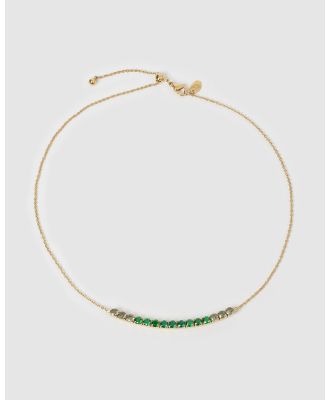 Arms Of Eve - Zalia Gold Necklace   Emerald - Jewellery (Green) Zalia Gold Necklace - Emerald