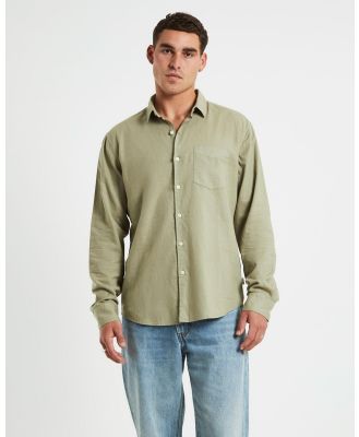 Arvust - Grover Linen Shirt - Shirts & Polos (GREEN) Grover Linen Shirt