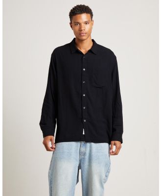 Arvust - Harrison Linen Long Sleeve Shirt - Shirts & Polos (BLACK) Harrison Linen Long Sleeve Shirt