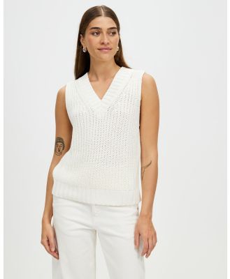 Assembly Label - Charlotte Cotton Knit Vest - Jumpers & Cardigans (Cream) Charlotte Cotton Knit Vest