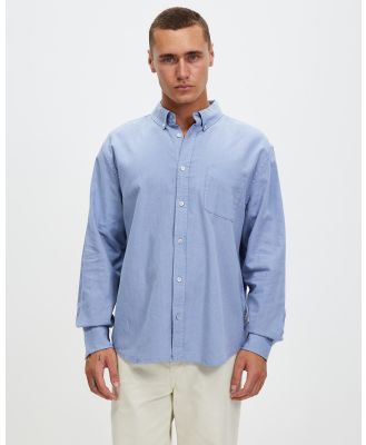 Assembly Label - Everyday Linen Blend Long Sleeve Shirt - Casual shirts (Glacial) Everyday Linen Blend Long Sleeve Shirt
