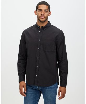 Assembly Label - Everyday Linen & Cotton LS Shirt - Shirts & Polos (Black) Everyday Linen & Cotton LS Shirt
