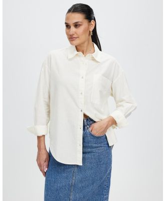 Assembly Label - Grace Linen Blend LS Shirt - Tops (Stone) Grace Linen Blend LS Shirt
