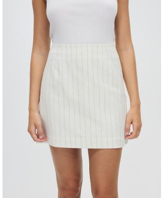 Assembly Label - Leila Linen Stripe Skirt - Skirts (Cream Pinstripe) Leila Linen Stripe Skirt