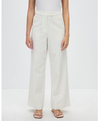 Assembly Label - Leila Stripe Linen Pants - Pants (Cream Pinstripe) Leila Stripe Linen Pants