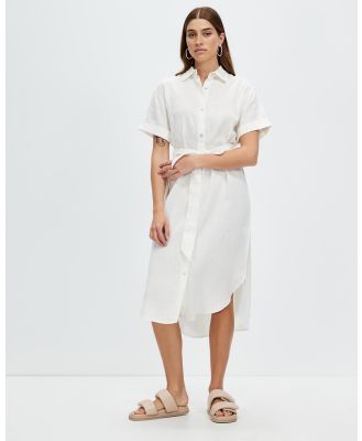 Assembly Label - Linen Shirt Dress - Dresses (Antique White) Linen Shirt Dress