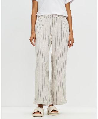 Assembly Label - Neva Stripe Linen Trousers - Pants (Oat Stripe) Neva Stripe Linen Trousers
