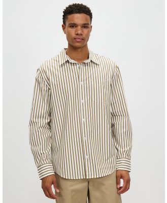 Assembly Label - Seb Poplin Stripe Long Sleeve Shirt - Shirts & Polos (Dark Green) Seb Poplin Stripe Long Sleeve Shirt