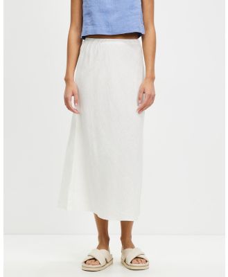 Assembly Label - Stella Linen Bias Skirt - Skirts (White) Stella Linen Bias Skirt
