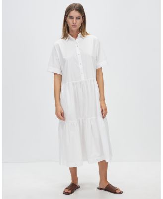 Assembly Label - Tiered Poplin Shirt Dress - Dresses (White) Tiered Poplin Shirt Dress