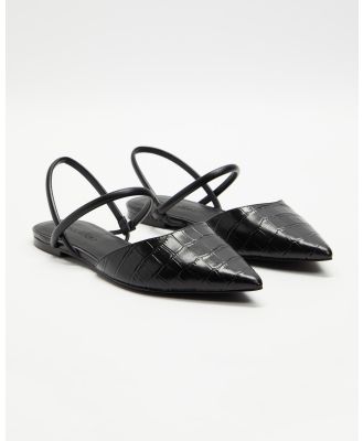 Atmos&Here - Cammy Flats - Ballet Flats (Black Croc) Cammy Flats