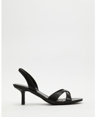 Atmos&Here - Charlotte Heels - Mid-low heels (Black Leather) Charlotte Heels
