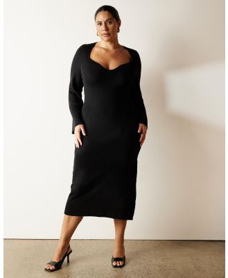 Atmos&Here Curvy - Alia Knitted Midi Dress - Dresses (Black) Alia Knitted Midi Dress