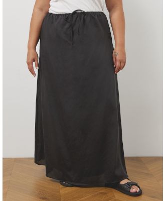 Atmos&Here Curvy - Calista Slip Maxi Skirt - Skirts (Black) Calista Slip Maxi Skirt
