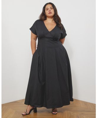 Atmos&Here Curvy - Dominica Linen Blend Maxi Dress - Dresses (Black) Dominica Linen Blend Maxi Dress