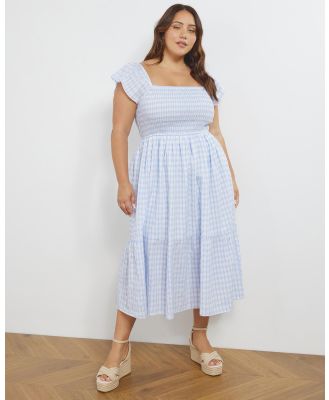 Atmos&Here Curvy - Elodie Check Midi Dress - Dresses (Blue Check) Elodie Check Midi Dress