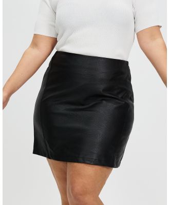 Atmos&Here Curvy - Elora PU Mini Skirt - Skirts (Black) Elora PU Mini Skirt