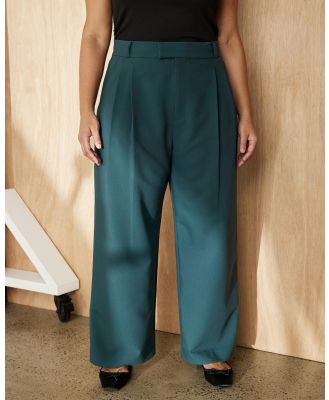 Atmos&Here Curvy - Kippa Pleated Pants - Pants (Green) Kippa Pleated Pants