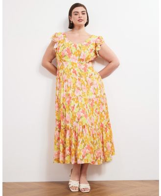 Atmos&Here Curvy - Maisie Ruffle Maxi Dress - Dresses (Floral Haze) Maisie Ruffle Maxi Dress