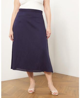 Atmos&Here Curvy - Maya Midi Skirt - Skirts (Navy) Maya Midi Skirt