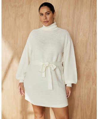 Atmos&Here Curvy - Rhea Knit Mini Dress - Dresses (Cream) Rhea Knit Mini Dress