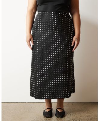 Atmos&Here Curvy - Spot Slip Skirt - Skirts (Black & White) Spot Slip Skirt