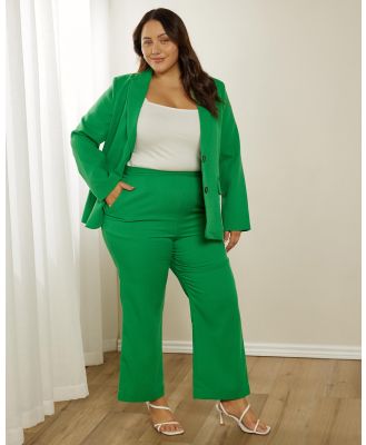 Atmos&Here Curvy - Valencia Textured Pants - Pants (Green) Valencia Textured Pants