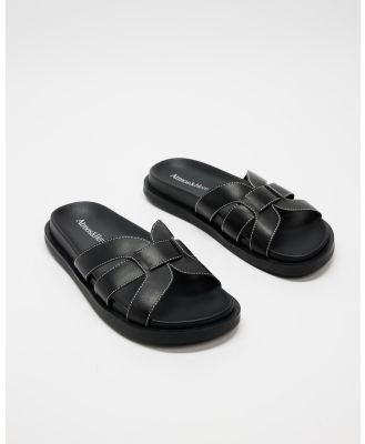 Atmos&Here - Emma Leather Slides - Sandals (Black Leather) Emma Leather Slides